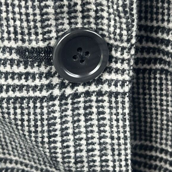 Everlane Oversized Glen Plaid Wool Blazer Size 16 Black Gray Houndstooth - Picture 7 of 14